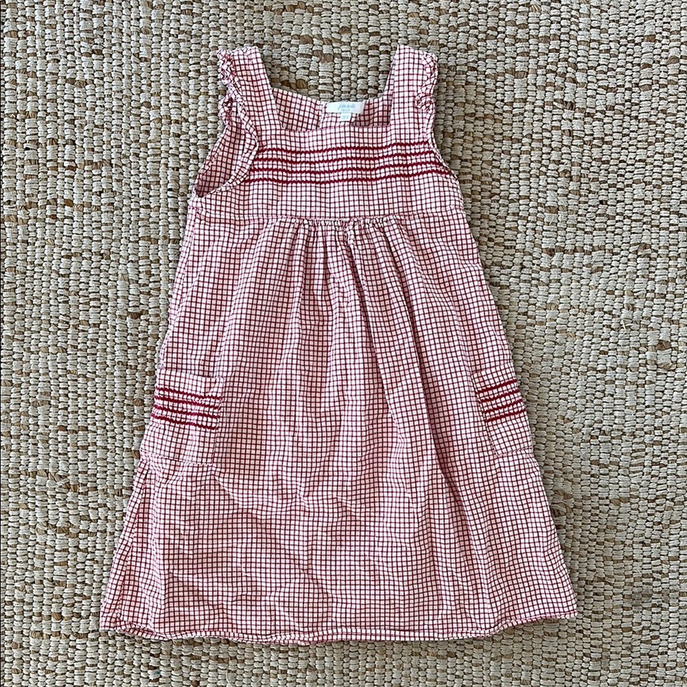 Charming Red Checkered Kids Dress